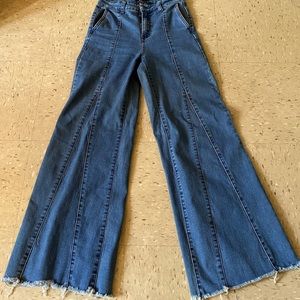 Mid-rise Stretch Denim Flare Leg Jeans Sz S
